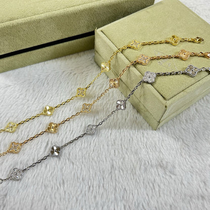 [Olivia JW]CLOVER 6 MOTIF DIAMOND LASER BRACELET