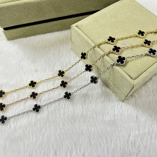 [Olivia JW]CLOVER 6 MOTIF  ONYXS BRACELET
