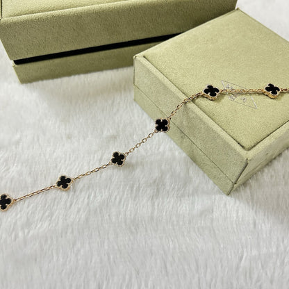 [Olivia JW]CLOVER 6 MOTIF  ONYXS BRACELET