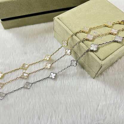 [Olivia JW]CLOVER 6 MOTIF WHITE MOP BRACELET