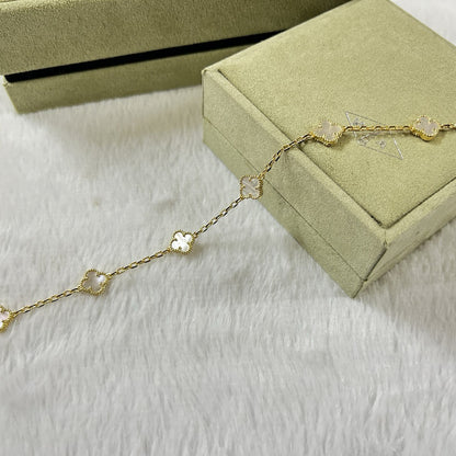 [Olivia JW]CLOVER 6 MOTIF WHITE MOP BRACELET