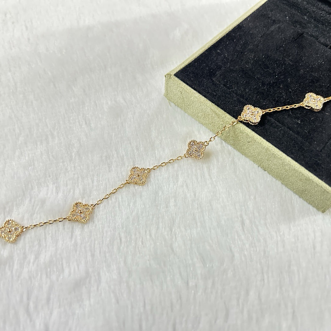[Olivia JW]CLOVER 6 MOTIF DIAMOND BRACELET