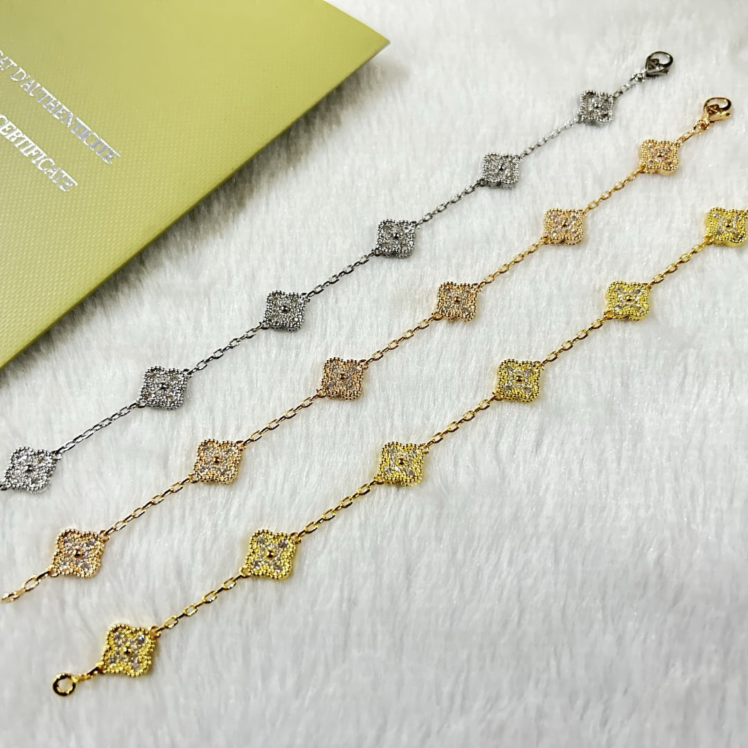 [Olivia JW]CLOVER 6 MOTIF DIAMOND BRACELET