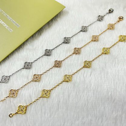 [Olivia JW]CLOVER 6 MOTIF DIAMOND BRACELET