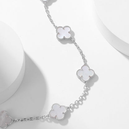 [Olivia Jewelry]CLOVER 10 MOTIFS WHITE MOTHER OF PEARL NECKLACE