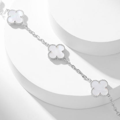 [Olivia Jewelry]CLOVER 10 MOTIFS WHITE MOTHER OF PEARL NECKLACE