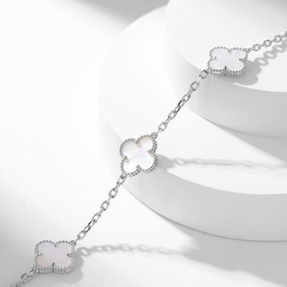 [Olivia Jewelry]CLOVER 10 MOTIFS WHITE MOTHER OF PEARL NECKLACE