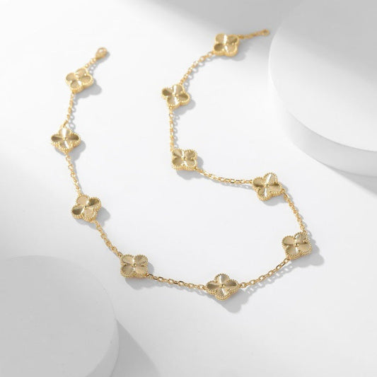 [Olivia Jewelry]CLOVER 10 MOTIFS LASER NECKLACE