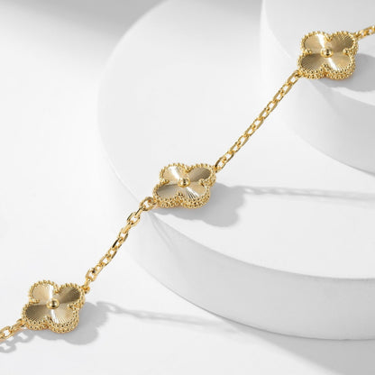 [Olivia Jewelry]CLOVER 10 MOTIFS LASER NECKLACE