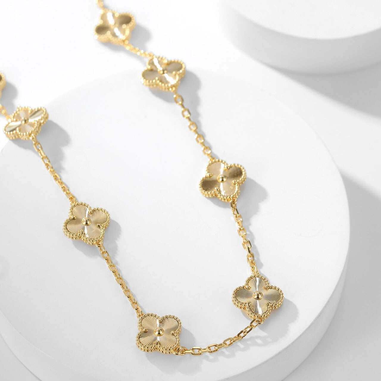 [Olivia Jewelry]CLOVER 10 MOTIFS LASER NECKLACE