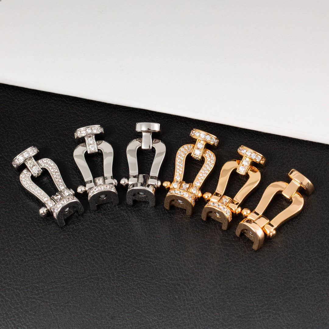 [Olivia Jewelry]FORCE LARGE HORSESHOE FULL DIAMOND BRACELET ROSE GOLD