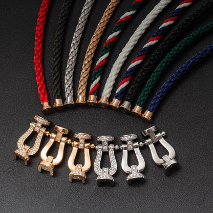 [Olivia Jewelry]FORCE LARGE HORSESHOE FULL DIAMOND BRACELET ROSE GOLD