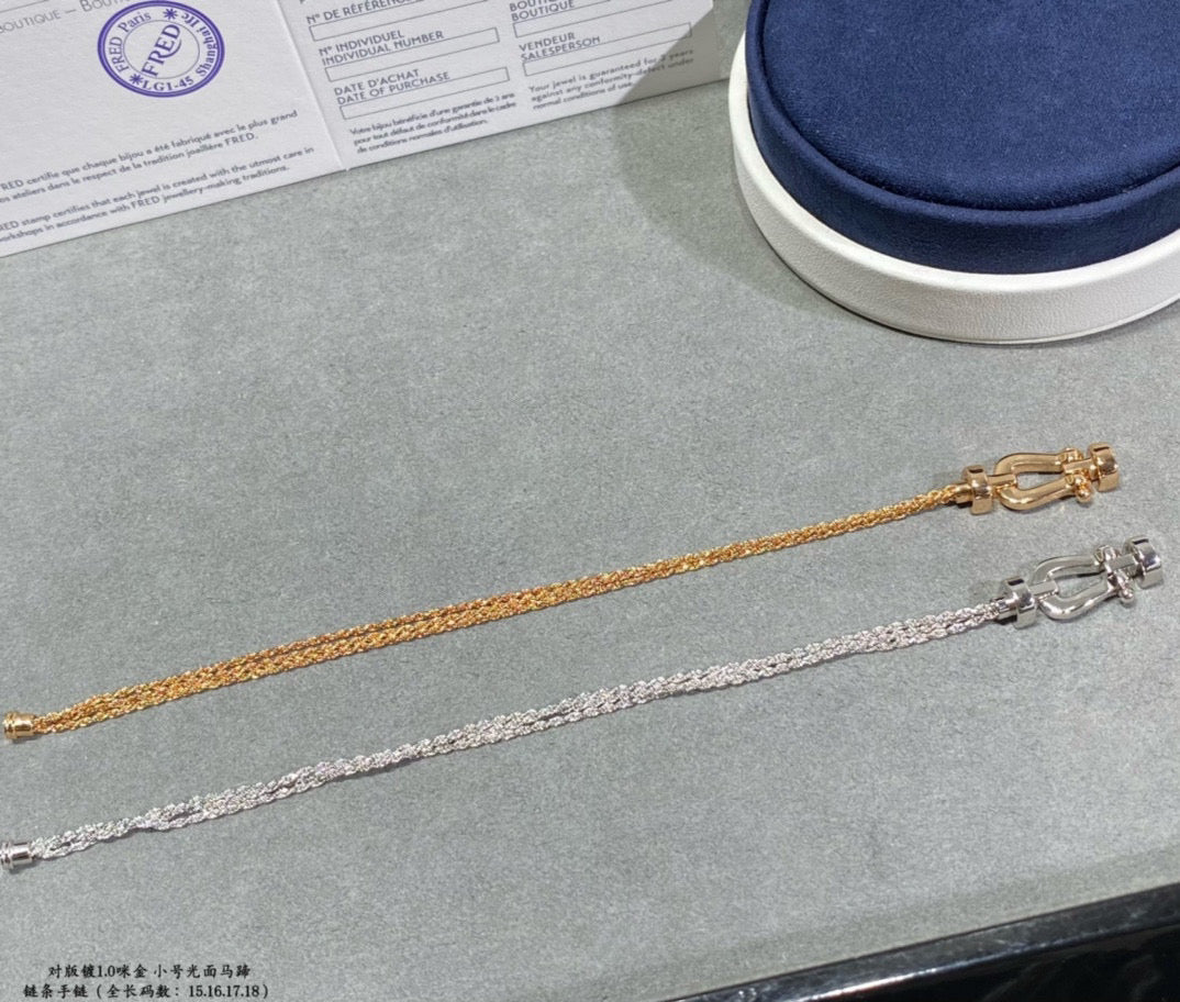 [Olivia Jewelry]FORCE SMALL HORSESHOE  DIAMOND CHAIN ROPE BRACELET