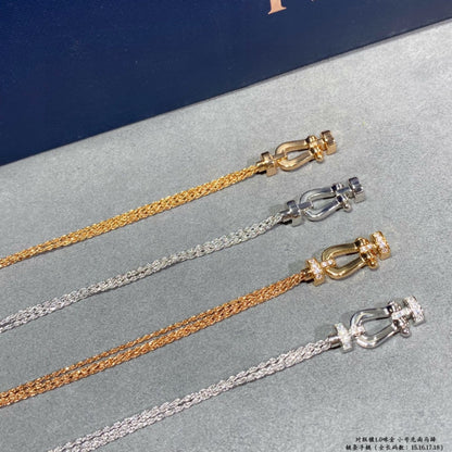 [Olivia Jewelry]FORCE SMALL HORSESHOE  DIAMOND CHAIN ROPE BRACELET