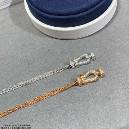 [Olivia Jewelry]FORCE SMALL HORSESHOE  DIAMOND CHAIN ROPE BRACELET
