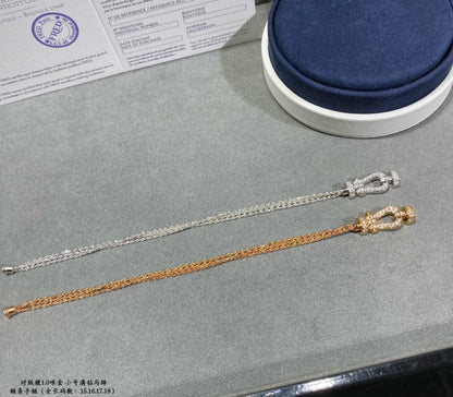 [Olivia Jewelry]FORCE SMALL HORSESHOE  DIAMOND CHAIN ROPE BRACELET