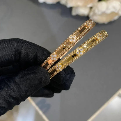 [Olivia Jewelry]CLOVER BRACELET 4MM DIAMONDS