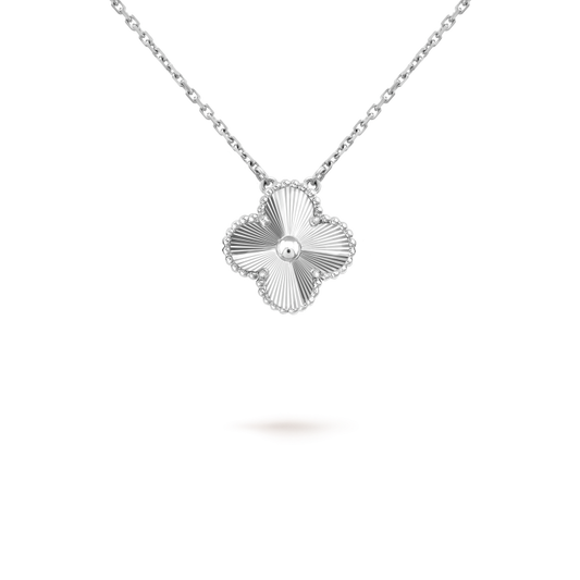 [Olivia Jewelry]CLOVER 15MM LASER NECKLACE SILVER