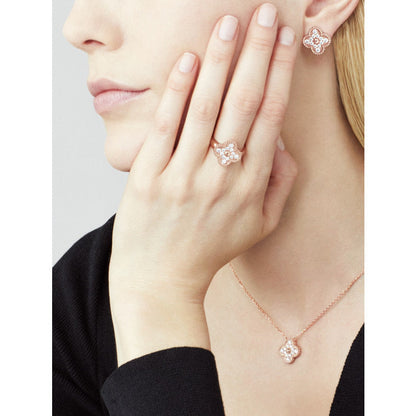 [Olivia Jewelry]CLOVER 15MM DIAMOND SINGLE FLOWER NECKLACE