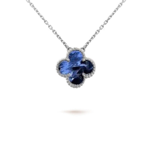 [Olivia Jewelry]CLOVER 15MM PIETERSITE NECKLACE SILVER