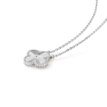 [Olivia Jewelry]CLOVER 15MM LASER NECKLACE SILVER