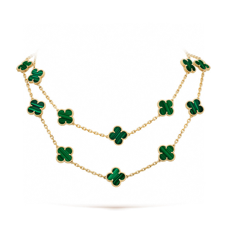 [Olivia Jewelry]CLOVER 20 MOTIFS MALACHITE GOLD