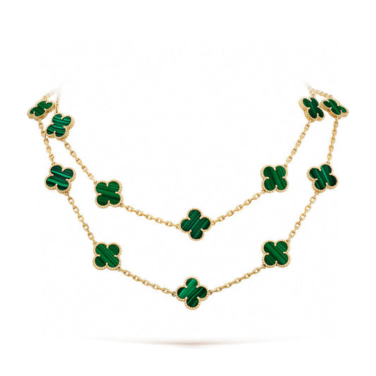 [Olivia Jewelry]CLOVER 20 MOTIFS MALACHITE GOLD