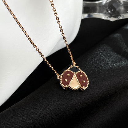 [Olivia Jewelry]LUCKY  CARNELIANS LADYBUG NECKLACE
