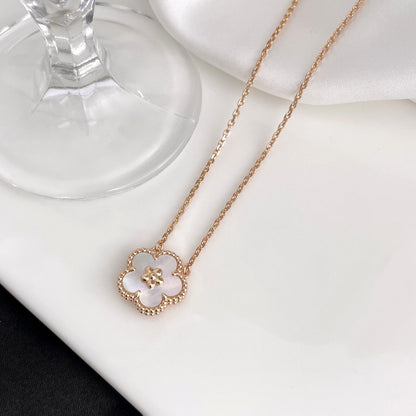 [Olivia Jewelry]LUCKY  WHITE MOP  PLUM BLOSSOM NECKLACE