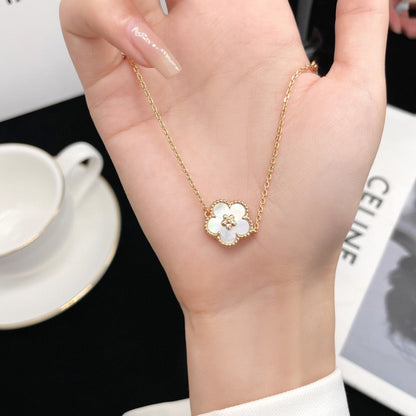 [Olivia Jewelry]LUCKY  WHITE MOP  PLUM BLOSSOM NECKLACE