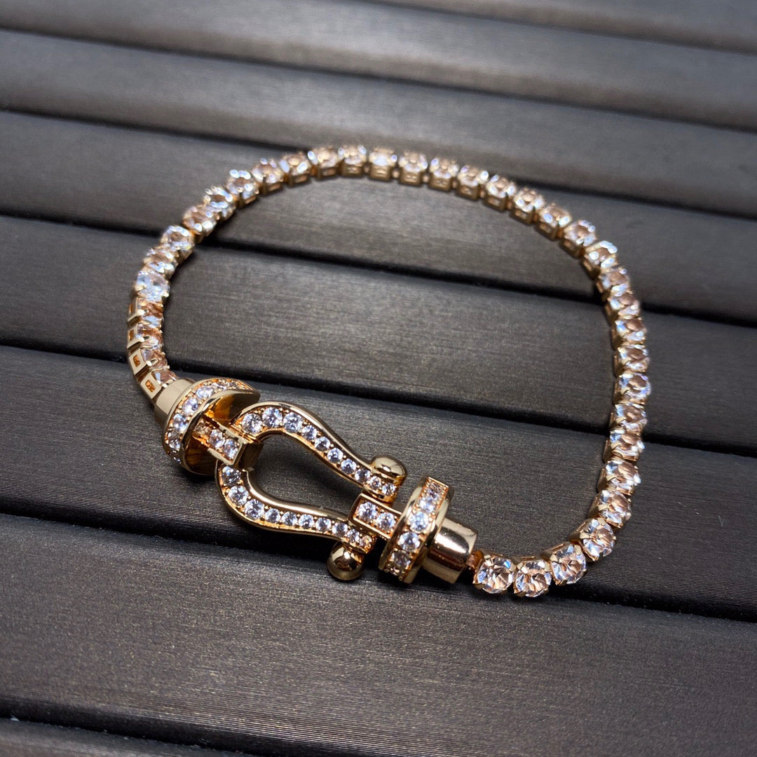 [Olivia Jewelry]FORCE  LARGE HORSESHOE FULL DIAMOND TENNIS BRACELET