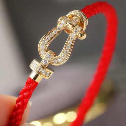 [Olivia Jewelry]FORCE LARGE HORSESHOE FULL DIAMOND BRACELET ROSE GOLD