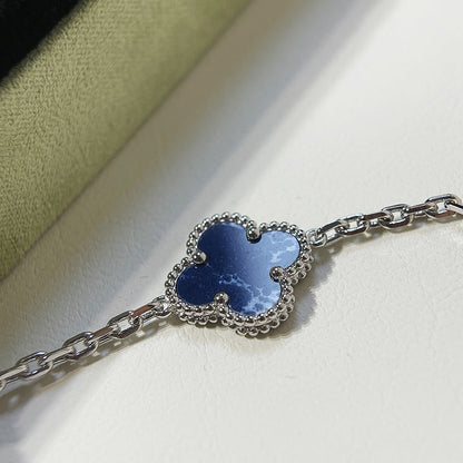 [Olivia JW]CLOVER 5 MOTIF PIETERSITE SILVER BRACELET
