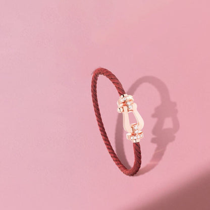 [Olivia Jewelry]FORCE 10 HALF DIAMOND PINK GOLD RED CORDERI LARGE AND MEDIUM MODEL