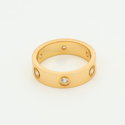 [Olivia Jewelry]LOVE RING 5.5MM 6 DIAMONDS PINK GOLD
