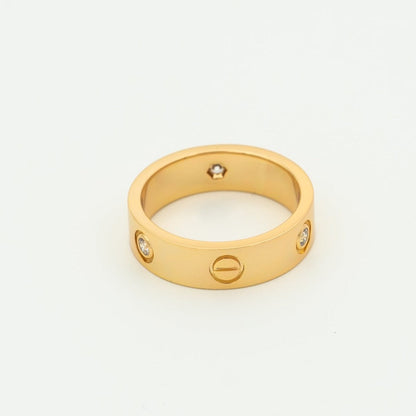 [Olivia Jewelry]LOVE RING 5.5MM 3 DIAMONDS PINK GOLD
