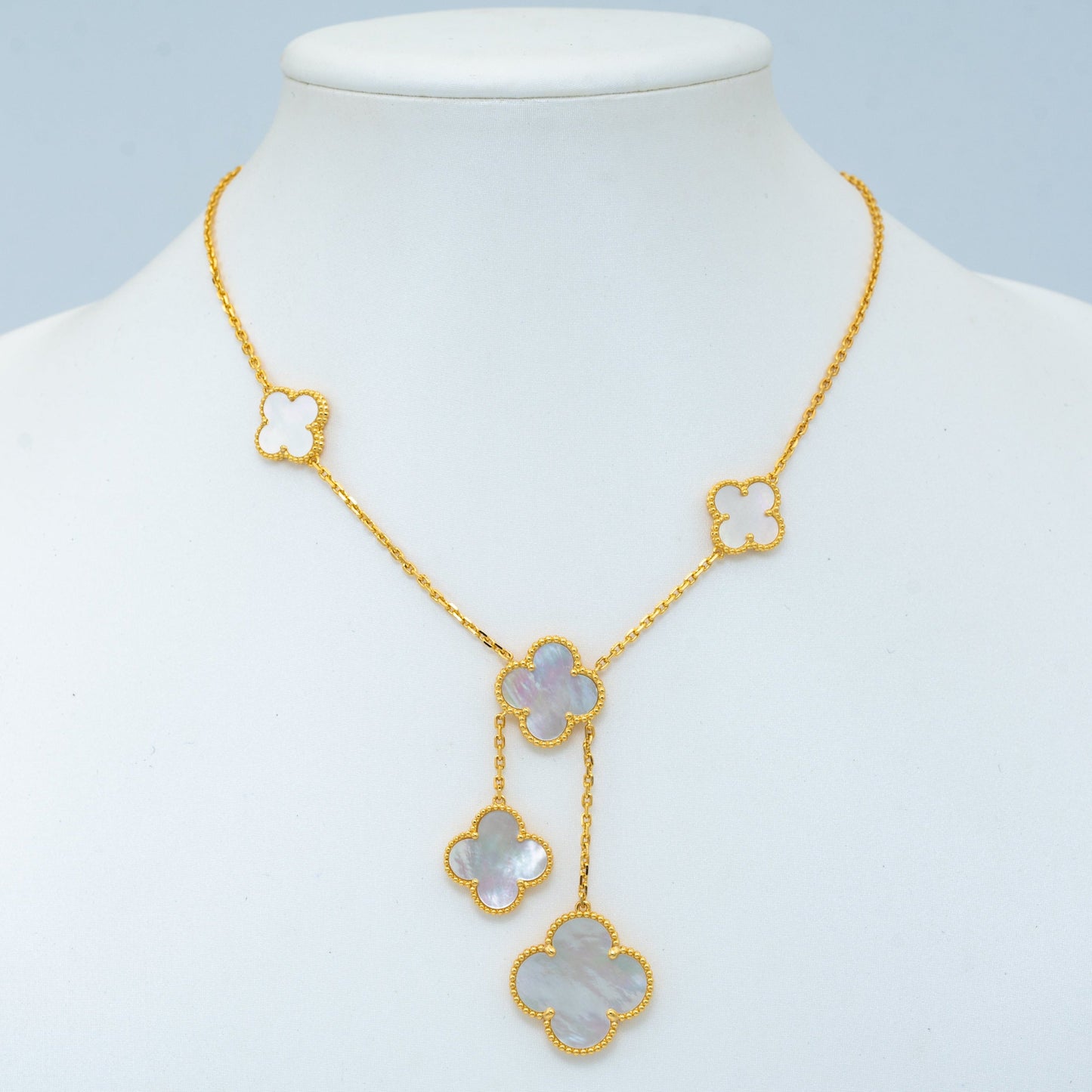 [Olivia Jewelry]CLOVER MOTHER OF PEARL NECKLACE 6 MOTIF