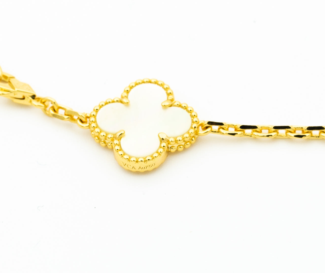 [Olivia Jewelry]CLOVER BRACELET 5 MOTIFS ONYX MOP