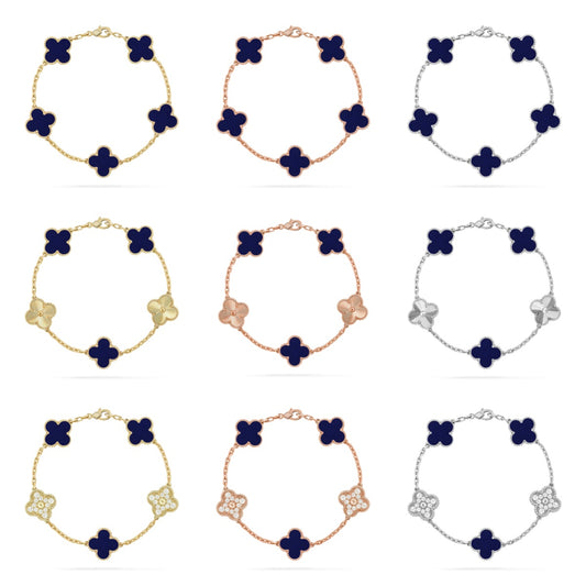 [Olivia Jewelry]CLOVER 5 MOTIF LAPIS LAZULI BRACELET COLLECTION