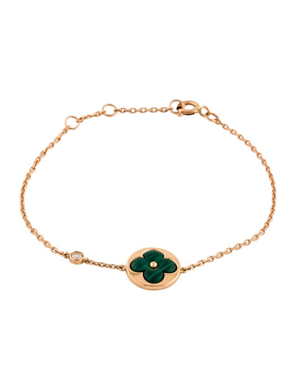 [Olivia Jewelry]SUN MALACHITE 1 DIAMOND PINK GOLD BRACELET