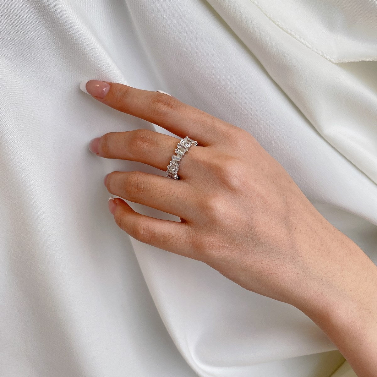 [Olivia Jewelry]Delicate Multi Shape Tennis Ring