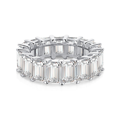 [Olivia Jewelry]0.75 Carat Elegant Emerald Cut Tennis Ring