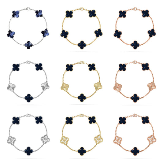 [Olivia Jewelry]CLOVER 5 MOTIF PIETERSITE BRACELET COLLECTION