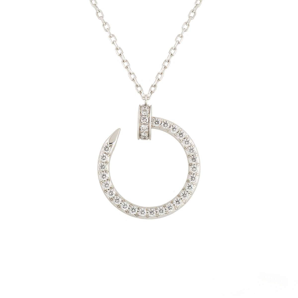 [Olivia Jewelry]JUSTE NECKLACE SILVER DIAMONDS