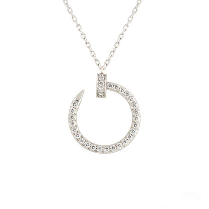 [Olivia Jewelry]JUSTE NECKLACE SILVER DIAMONDS