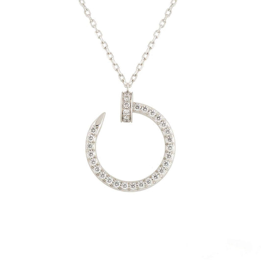 [Olivia Jewelry]JUSTE NECKLACE SILVER DIAMONDS
