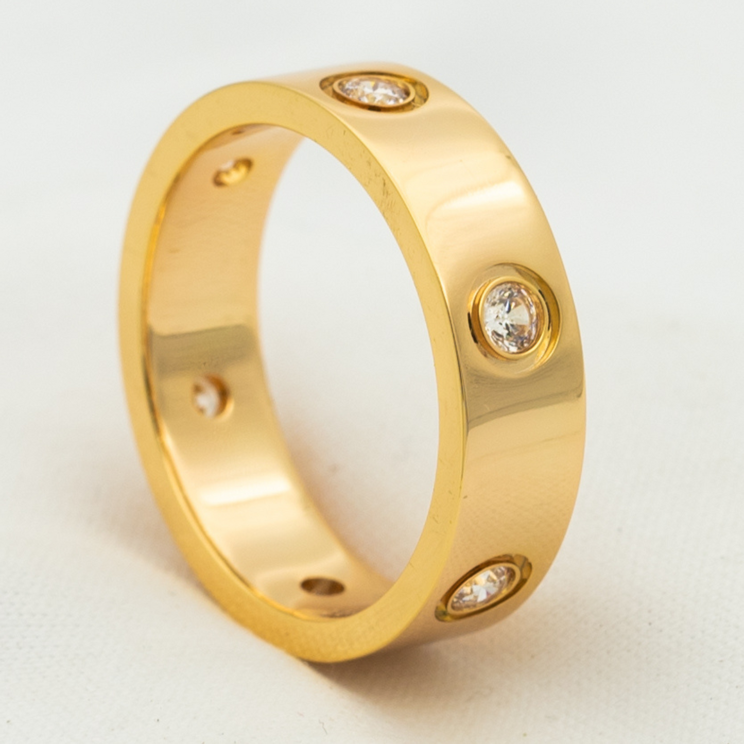 [Olivia Jewelry]LOVE RING 5.5MM 6 DIAMONDS PINK GOLD