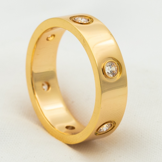 [Olivia Jewelry]LOVE RING 5.5MM 6 DIAMONDS PINK GOLD