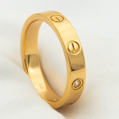 [Olivia Jewelry]LOVE RING 4MM 1 DIAMOND PINK GOLD