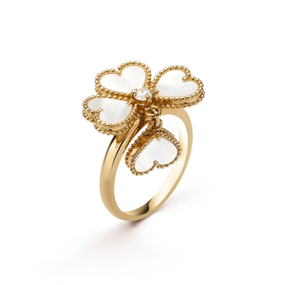 [Olivia Jewelry]SWEET CLOVER WHITE MOP RING